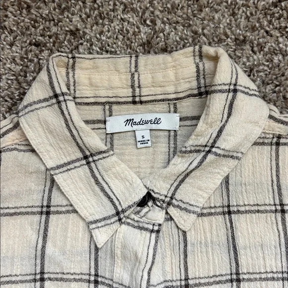 Madewell Women’s Plaid Flannel Button Down Shirt 100% COTTON Size S - Picture 2 of 9